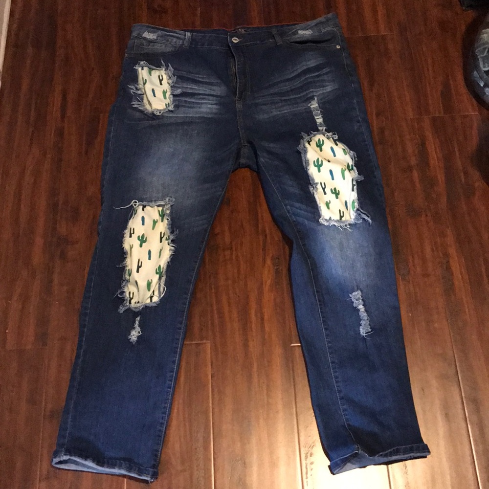 Cactus Patchwork Jeans Sz 24 worn once